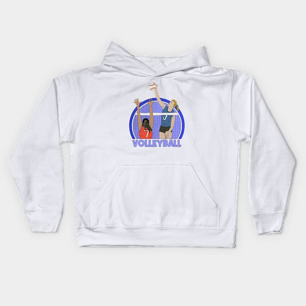 Volleyball Kids Hoodie by DiegoCarvalho